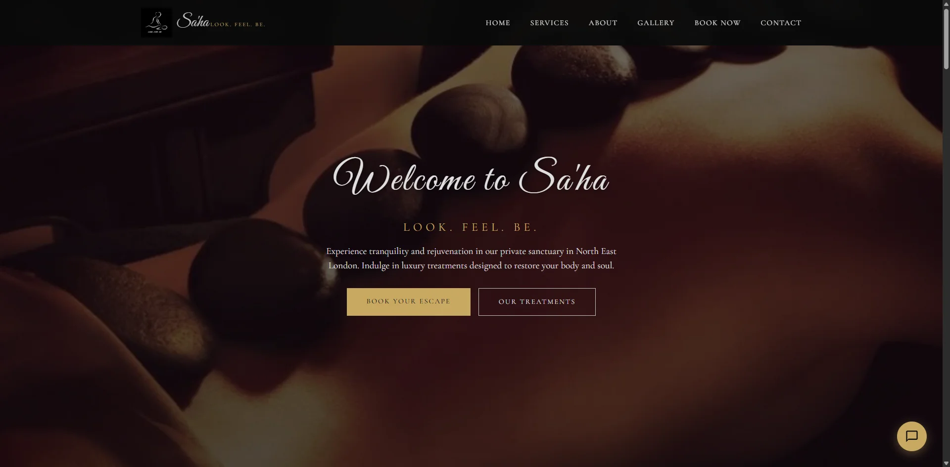 Sa-ha Health and Wellness luxury spa treatments North East London website design